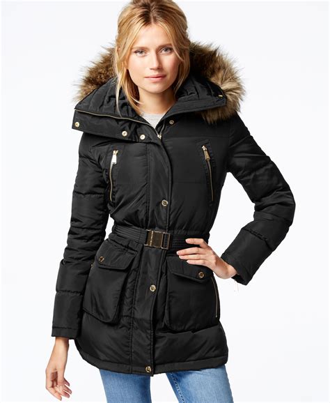 michael kors women's down parka with faux fur
